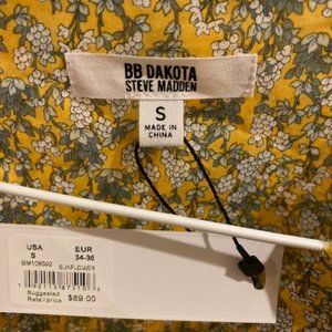 BB DAKOTA by STEVE MADDEN Mini Dress Women's Small Sunflower Floral Flutter S/S